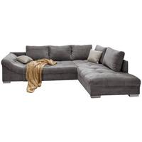 Wohnlandschaft Alvito Grau Cord - Silberfarben/Grau, Design, Holz/Textil (298/202cm) - P & B