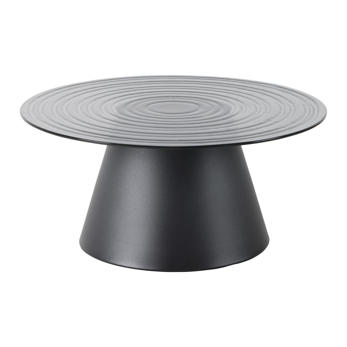 Măsuță de cafea PAUL - negru/gri, Modern, sticlă/metal (80/37/80cm) - Premium Living