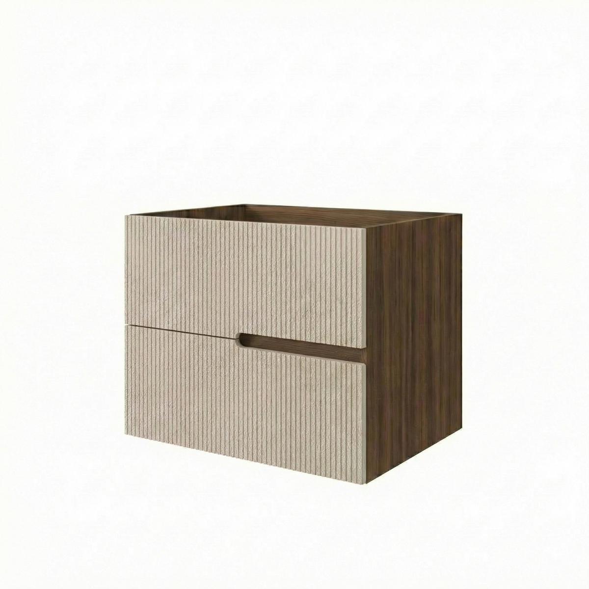 Bază pentru lavoar Eva - nucă/crem, Modern, material pe bază de lemn (60/51/46cm)