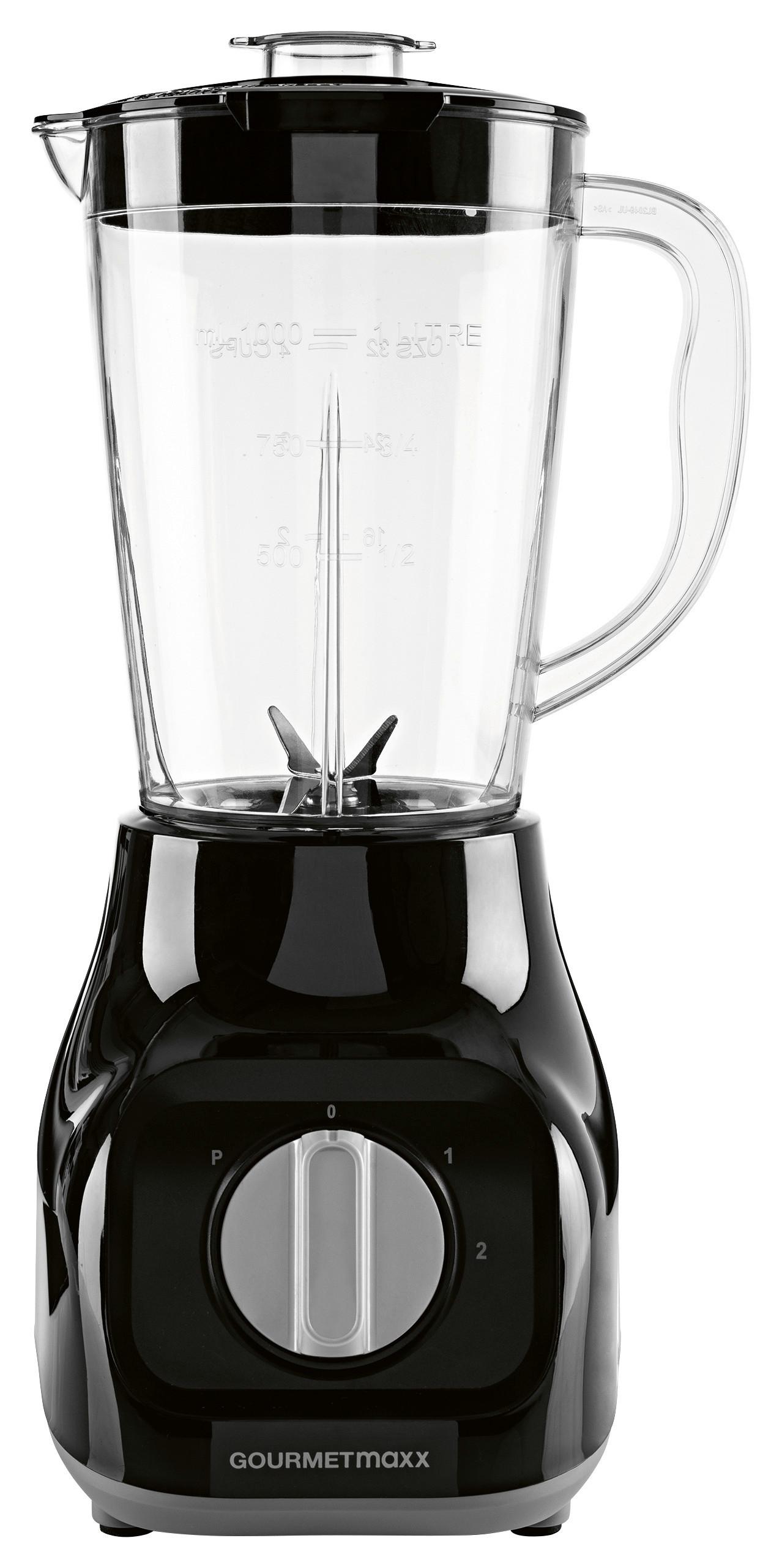 Standmixer Gourmetmaxx Schwarz/Transparent ca. 1,5l - Transparent/Schwarz, KONVENTIONELL, Kunststoff/Metall (35,5/18,5/23cm)