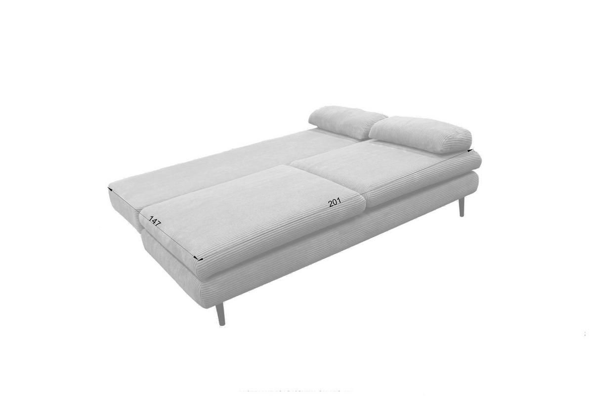 Trosjed Na Razvlačenje Fiore - tamno siva/crna, Design, tekstil/drvo (202/85/99cm) - Modern Living