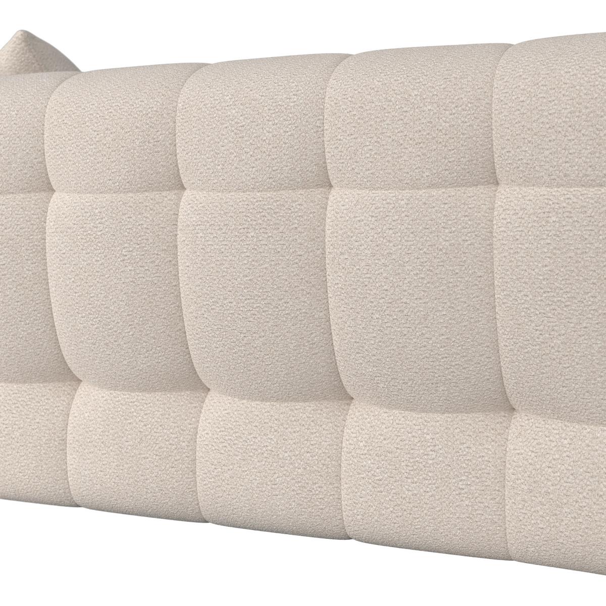 Wohnlandschaft Magda Bouclé Weiß - Schwarz/Naturfarben, MODERN, Holz/Kunststoff (268/157cm) - Bessagi Home