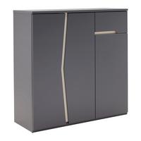 Highboard Manhatten in Grau/Graphitfarben - Graphitfarben/Schwarz, Modern, Holzwerkstoff/Kunststoff (110/110/42cm) - Premium Living