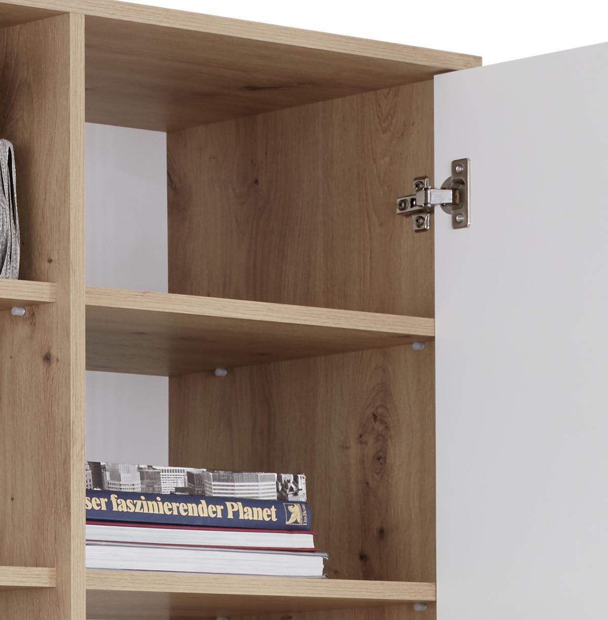 Regal Box - bijela/boje hrasta, Moderno, drvni materijal/plastika (98/205/40cm) - Modern Living