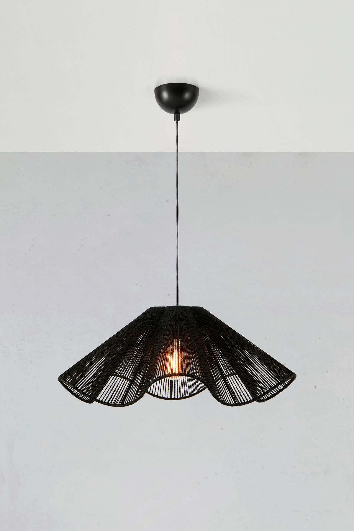 Hängeleuchte Nami max. 40 Watt - Schwarz, Basics, Naturmaterialien/Metall (60/60/24cm) - Markslöjd