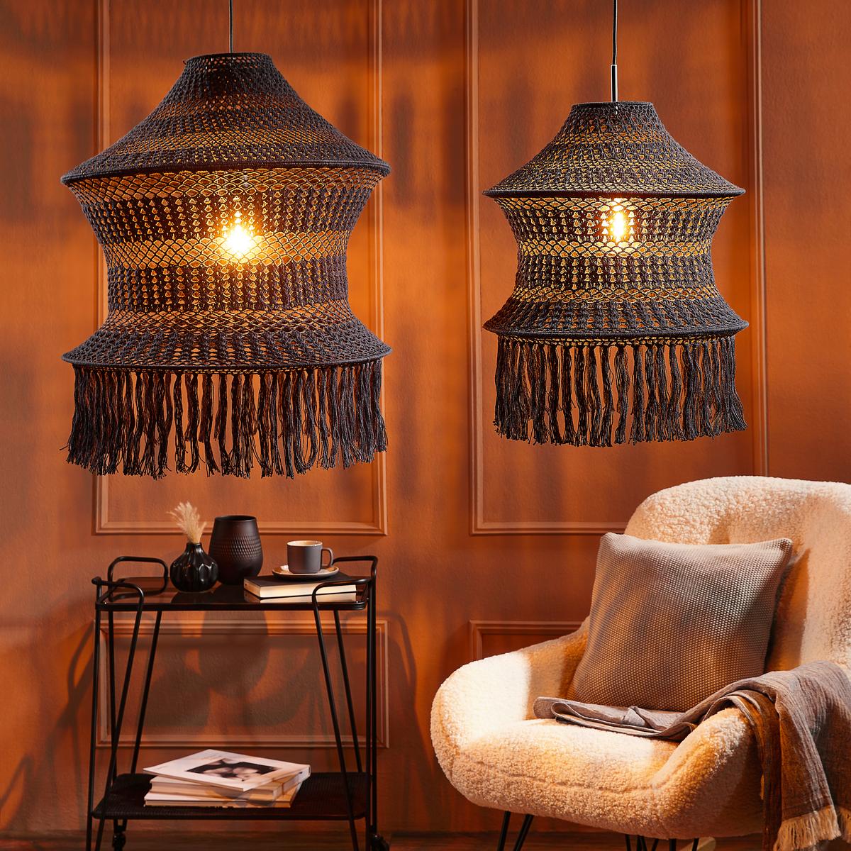 ABAŻUR 2945412 - czarny, Trend, tkanina (60/82cm) - Light & Living