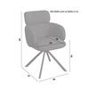 STOEL MET ARMELEUNINGEN LIORA - Zwart, Modern, Textiel/Metaal (58/84/61cm) - Bessagi Home
