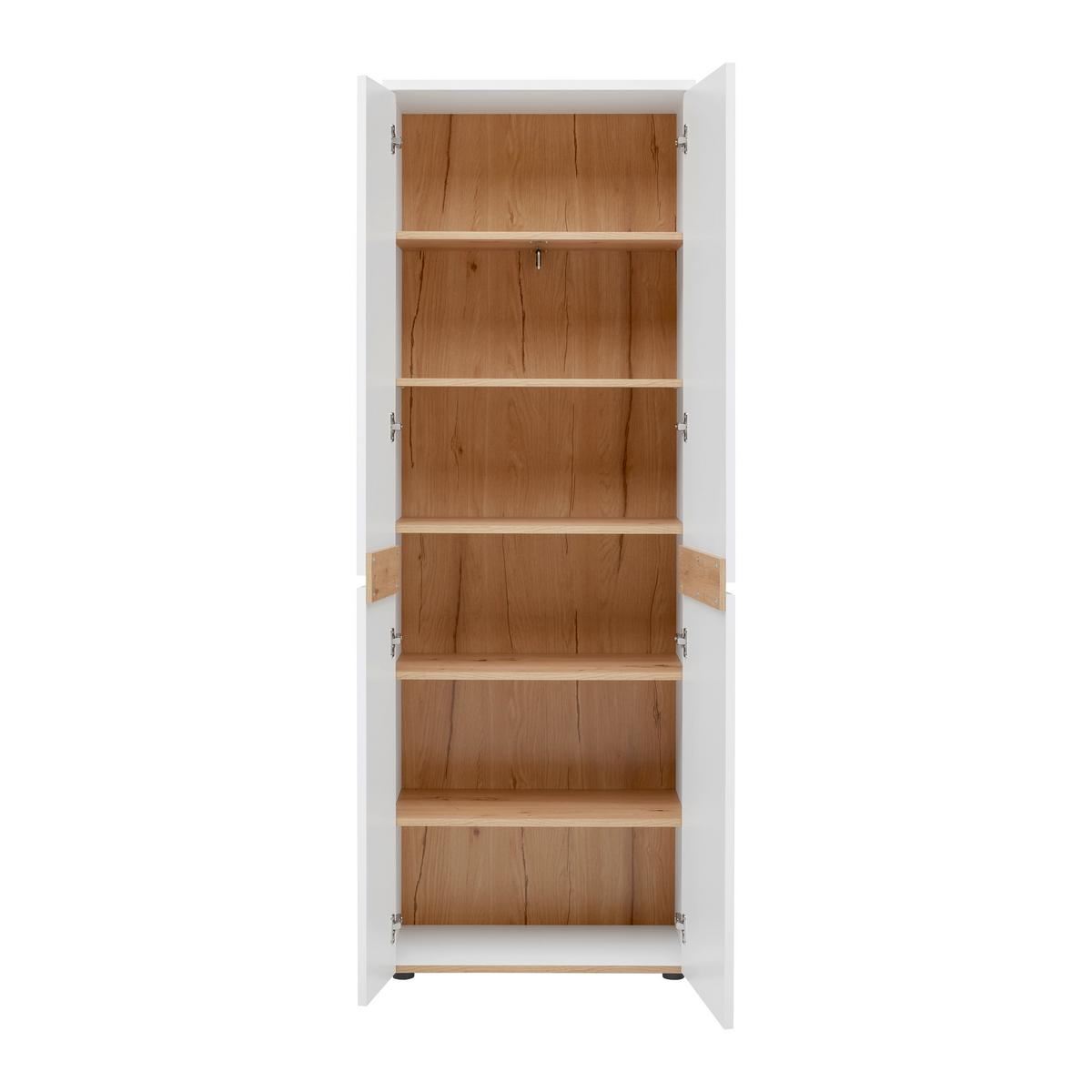 Garderobenschrank Dallas Weiß/Eiche Artisan - Schwarz/Weiß, MODERN, Holzwerkstoff/Kunststoff (65/192/38cm) - Mömax