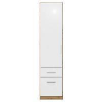 Drehtürenschrank Berlin Weiß Hochglanz, Eiche Artisan - Chromfarben/Weiß Hochglanz, MODERN, Holzwerkstoff/Kunststoff (47/197/54cm) - Rauch Möbel