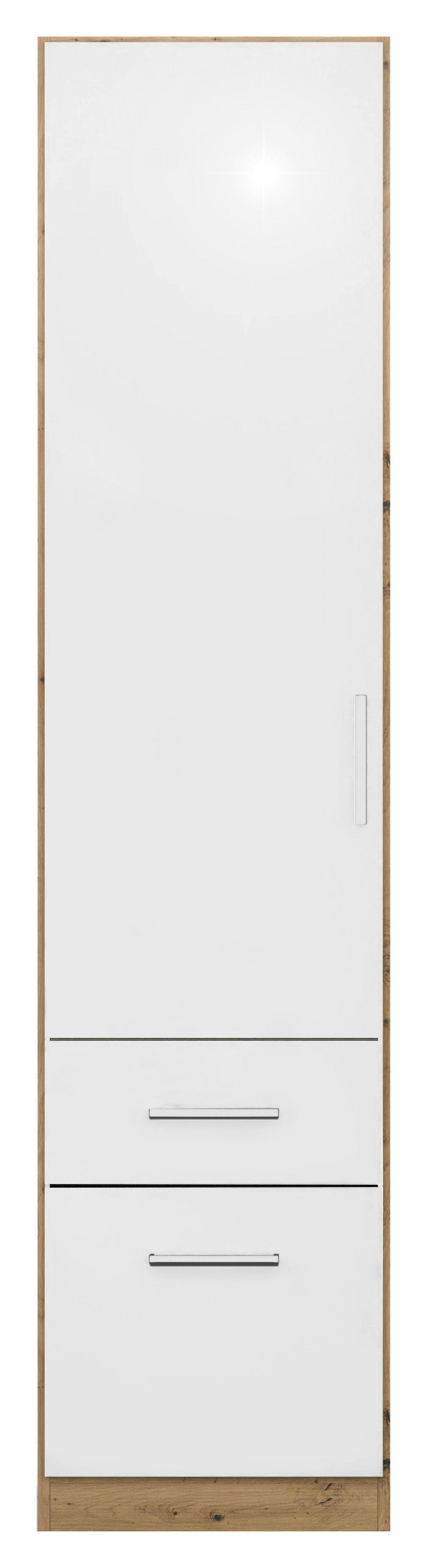 Ormar S Klasičnim Vratima Berlin - hrast Artisan/bijela visoki sjaj, Moderno, drvni materijal/plastika (47/197/54cm) - Modern Living