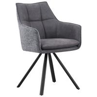 Naslanjač Marian, Siva - siva/črna, Design, kovina/tekstil (56/89/61cm) - Mömax