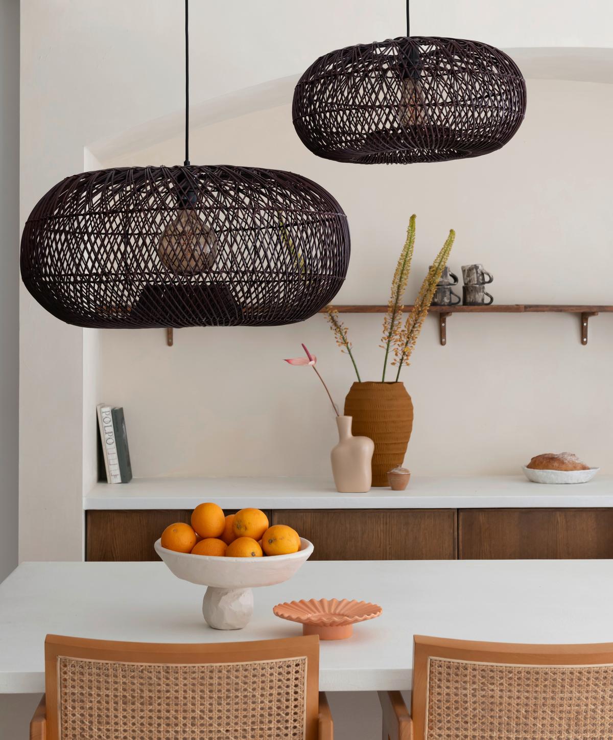 Viseča Svetilka Arizona, Bordo, Bambus - bordo, Basics, naravni materiali (70/34cm) - Good & Mojo