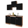 Küchenblock ECONOMY 150 - Eichefarben/Schwarz, KONVENTIONELL, Holzwerkstoff (150/200/60cm) - Livetastic Küchenblock ECONOMY 150 - Eichefarben/Schwarz, KONVENTIONELL, Holzwerkstoff (150/200/60cm) - Livetastic