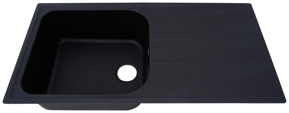 Granitspüle Orlando ca. 100x22,5x50 cm Schwarz - Schwarz, Trend, Stein (100/22,5/50cm) - Respekta