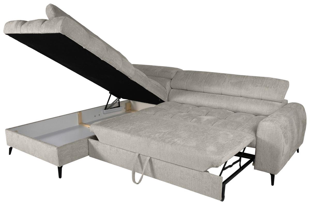 Kutna Garnitura Volf - svijetlo siva/crna, Trend, tekstil/metal (203/261cm) - Modern Living