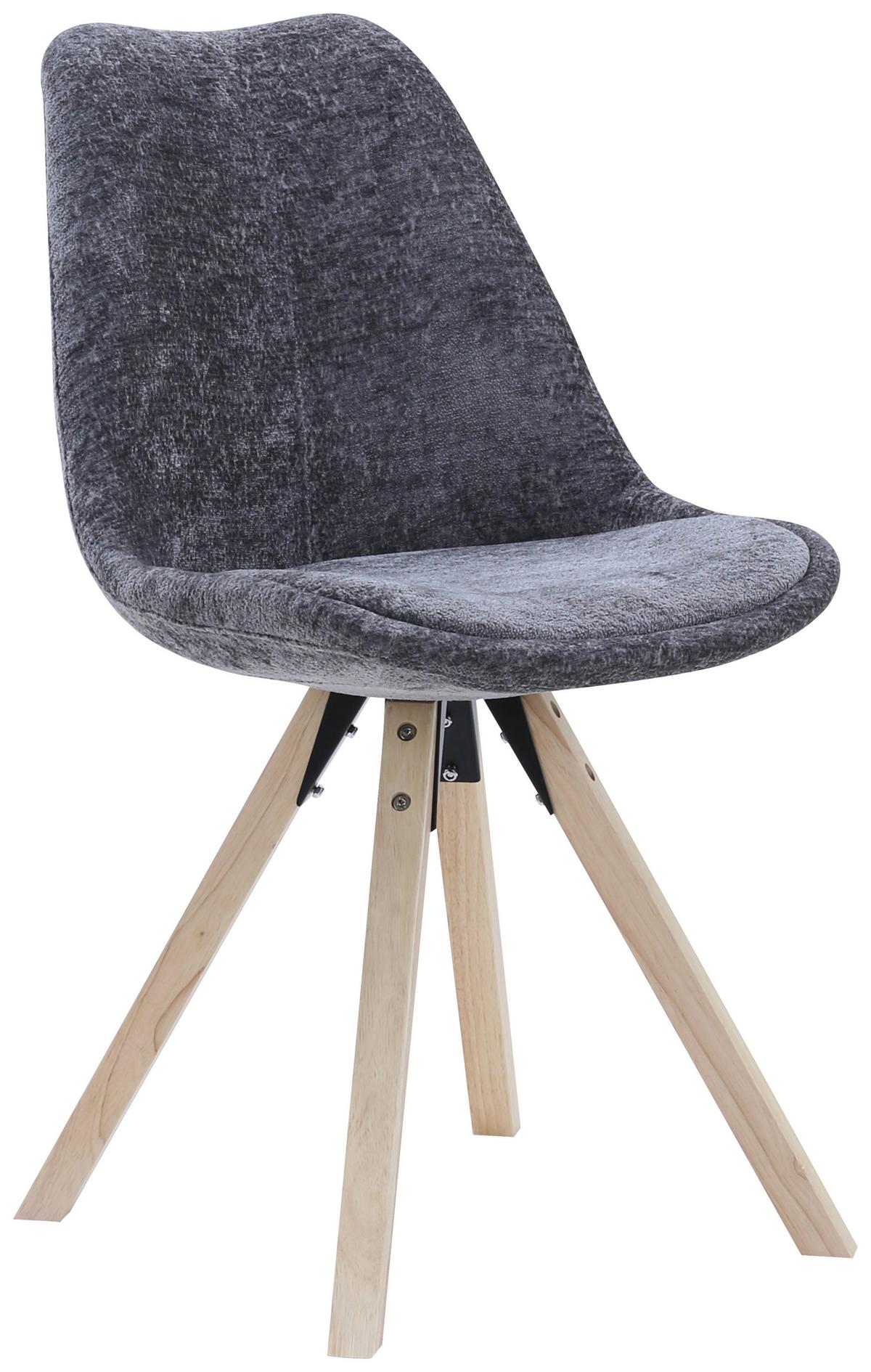 Stuhl Lilly 2 Anthrazit - Anthrazit/Naturfarben, Modern, Holz/Textil (49/85/57cm) - Mömax