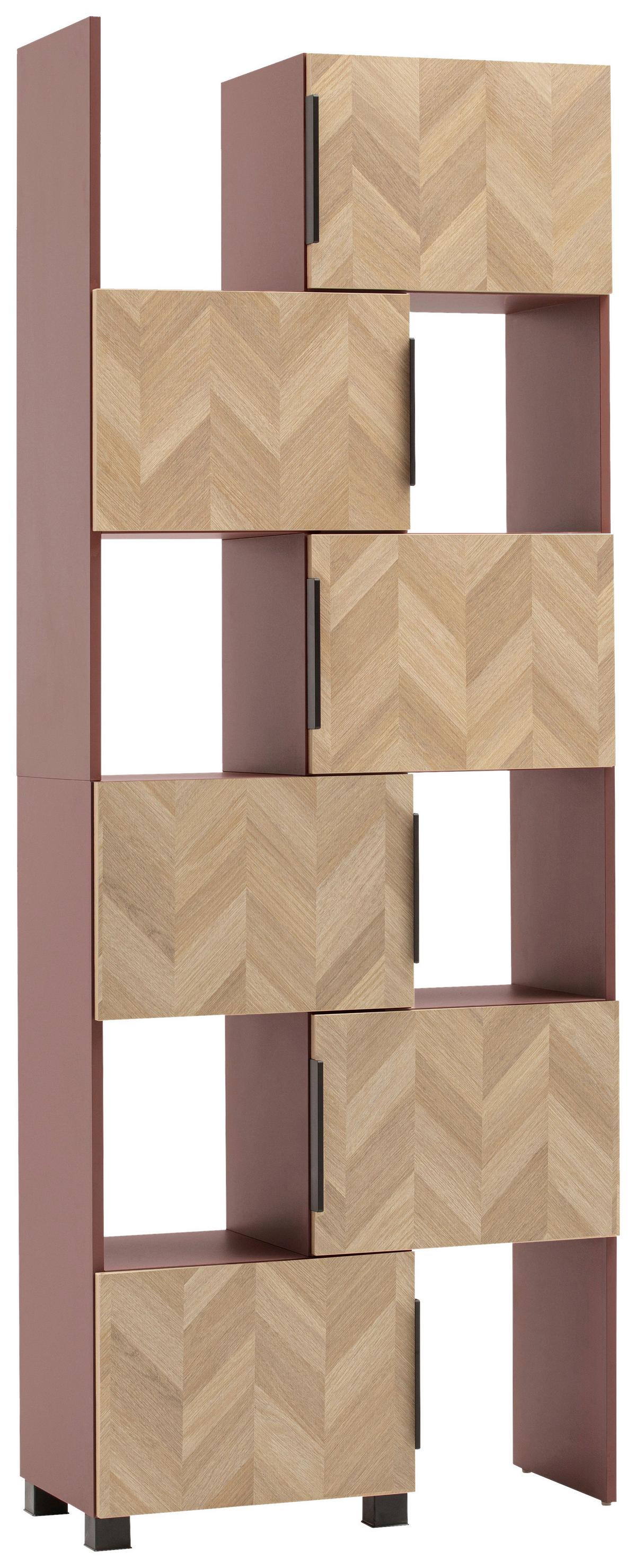 Regal Piazza Rosa/Eichefarben - Eichefarben/Schwarz, MODERN, Holzwerkstoff/Kunststoff (32,60/59,7/39,10cm) - Mömax