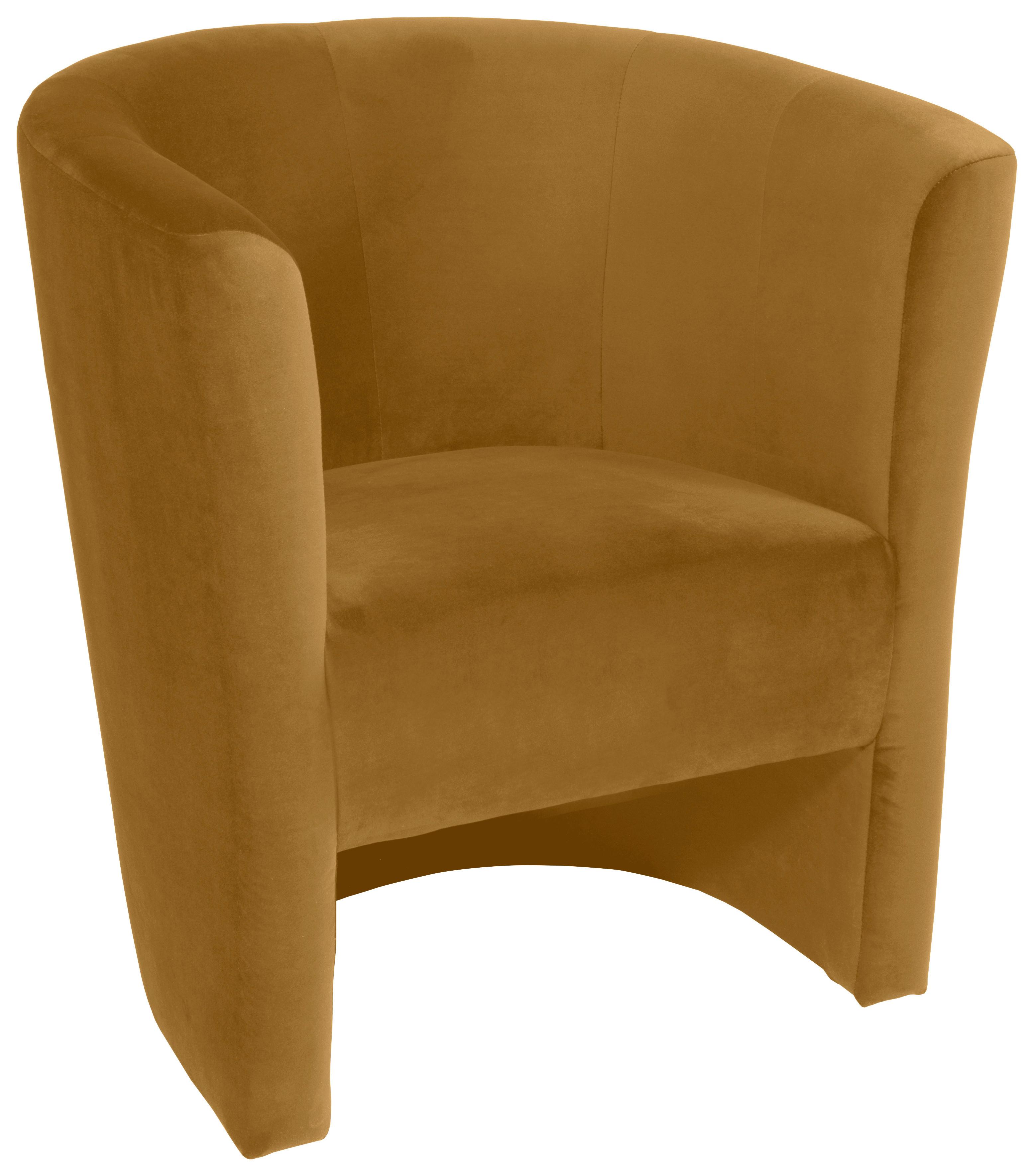 Fotelja Maks - senf žuta/crna, Konvencionalno, tekstil (70/77/60cm) - MID.YOU