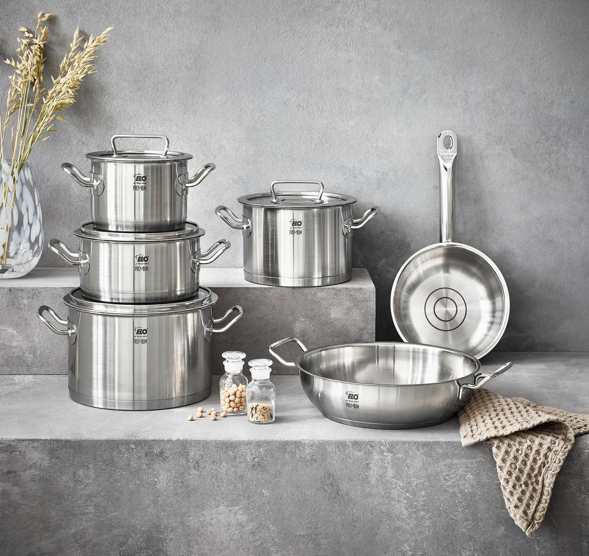 ZESTAW GARNKÓW 40905 ELO - kolor srebrny/kolor stalowy, Design, metal/szkło - ELO