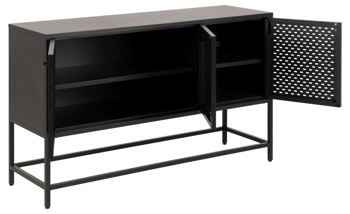 KOMODA SZEROKA NEWCASTLE - czarny, Design, metal (125/75/40cm)