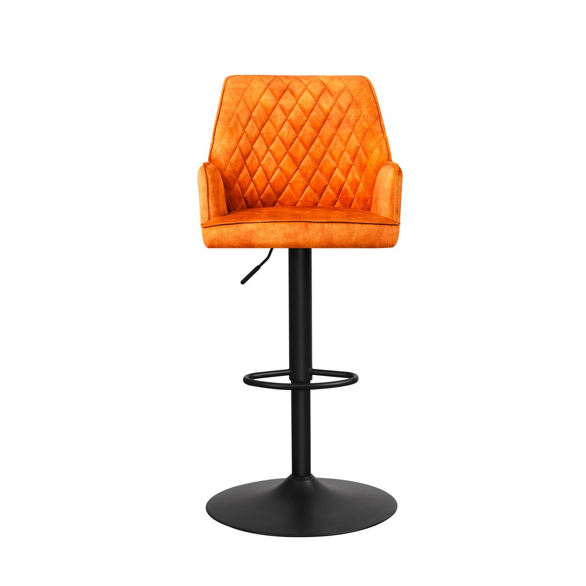 Set Barskih Stolov Donny, Oranžna, 2 Kos - zlate barve/črna, Moderno, kovina/tekstil (54/100/58cm) - MID.YOU