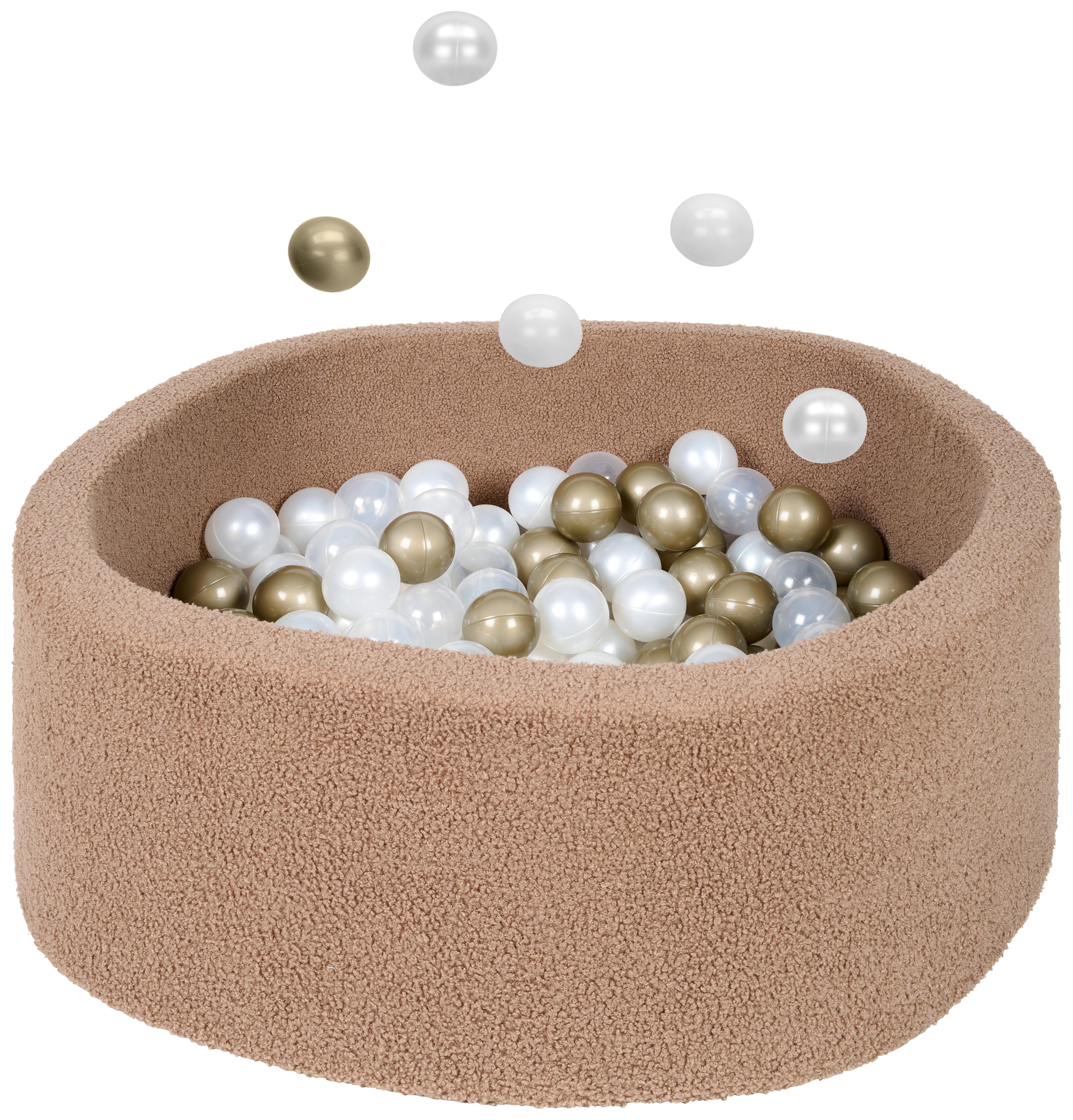 SUCHY BASEN Z KULKAMI BPW01-BALL - cappuccino/kolor złoty, Basics, tworzywo sztuczne/tkanina (90/30cm) - My Baby Lou