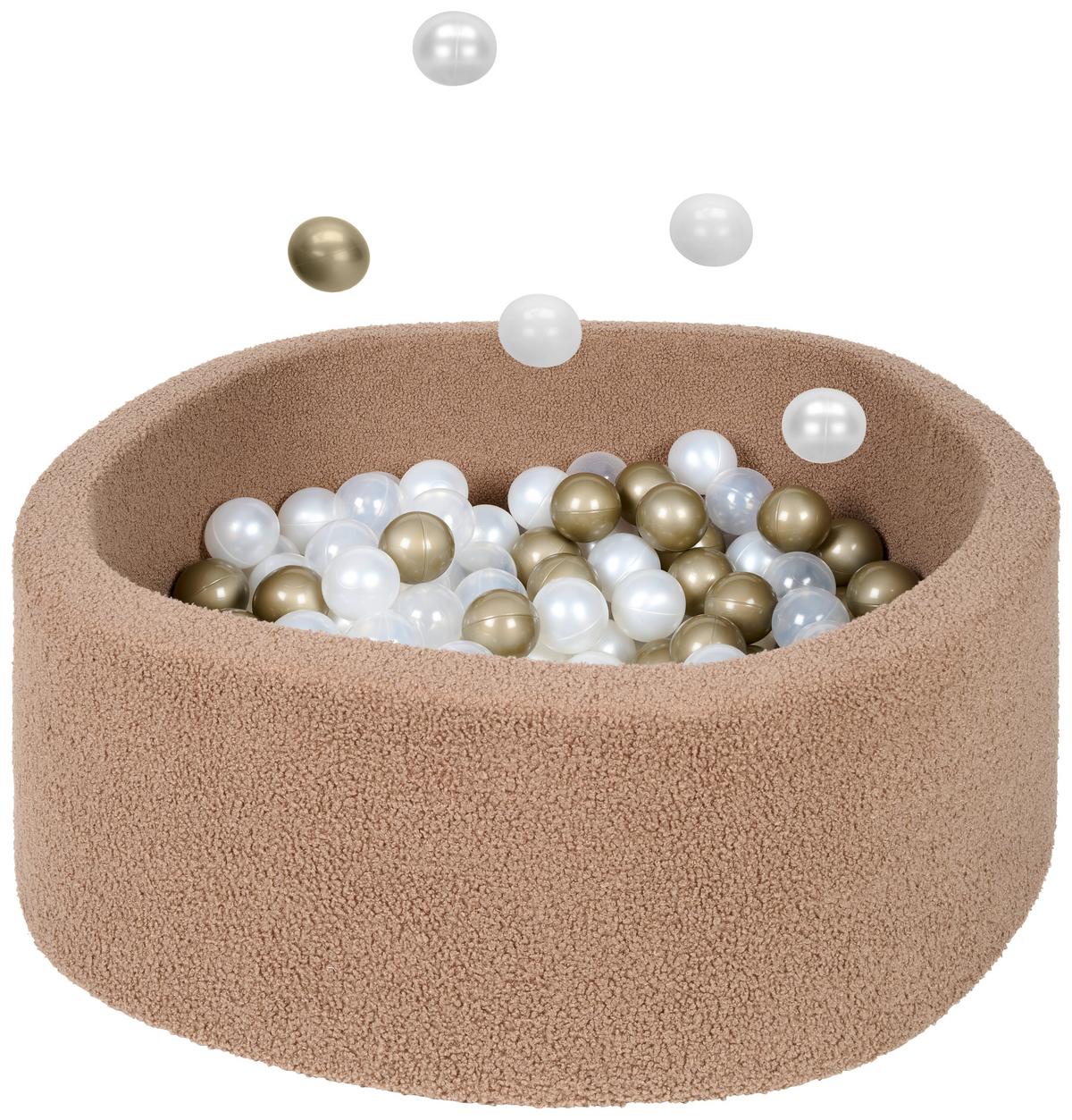 SUCHY BASEN Z KULKAMI BPW01-BALL - cappuccino/kolor złoty, Basics, tworzywo sztuczne/tkanina (90/30cm) - My Baby Lou