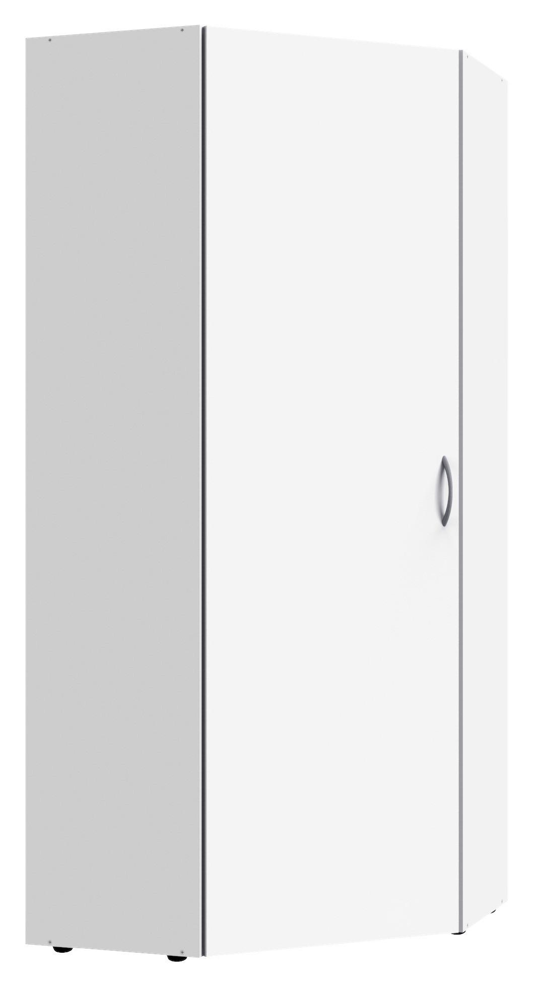 SZAFA NAROŻNA MULTIRAUMKONZEPT - biały/kolor aluminiowy, Konventionell, materiał drewnopochodny/tworzywo sztuczne (80/185/80cm) - Xora