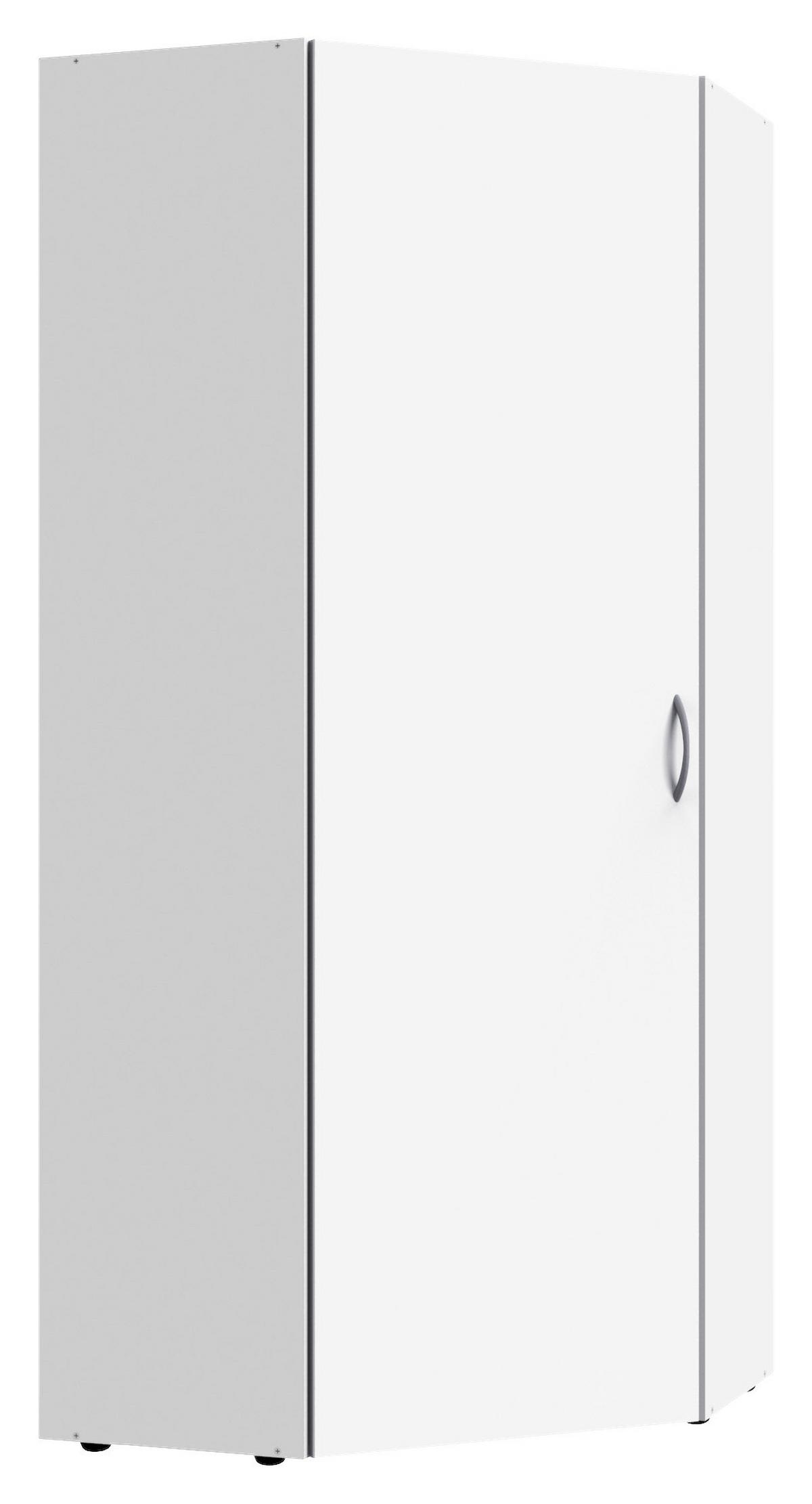 SZAFA NAROŻNA MULTIRAUMKONZEPT - biały/kolor aluminiowy, Konventionell, materiał drewnopochodny/tworzywo sztuczne (80/185/80cm) - Xora