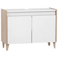 SZAFKA POD UMYWALKĘ ELBA WBU 800 - kolor dębowy/biały, Modern, materiał drewnopochodny/tworzywo sztuczne (80/60,1/33cm) - MID.YOU