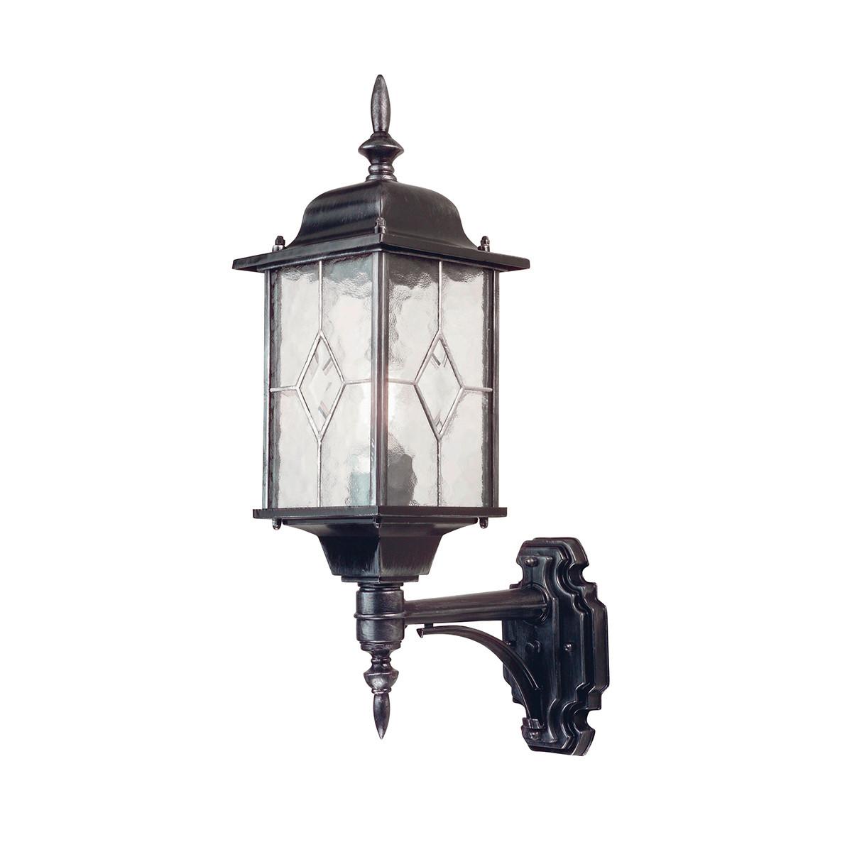 Kültéri Falilámpa Wx1 - fekete/ezüstszínű, Konventionell, üveg/fém (15.9/53.5/28.5cm) - Elstead Lighting