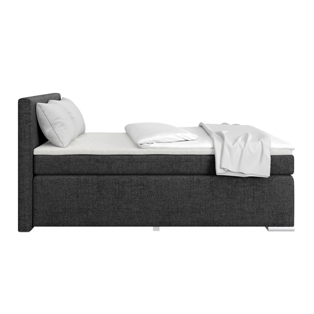 Boxspring Krevet Mira - crna, Konvencionalno, metal/tekstil (140/200cm) - Best Price