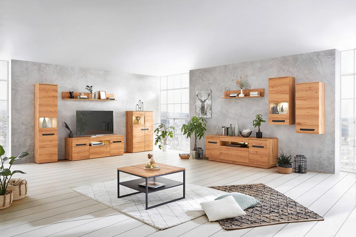 Viseča Vitrina Alana Alana - Moderno, steklo/leseni material (46,9/103,8/33cm) - Mömax