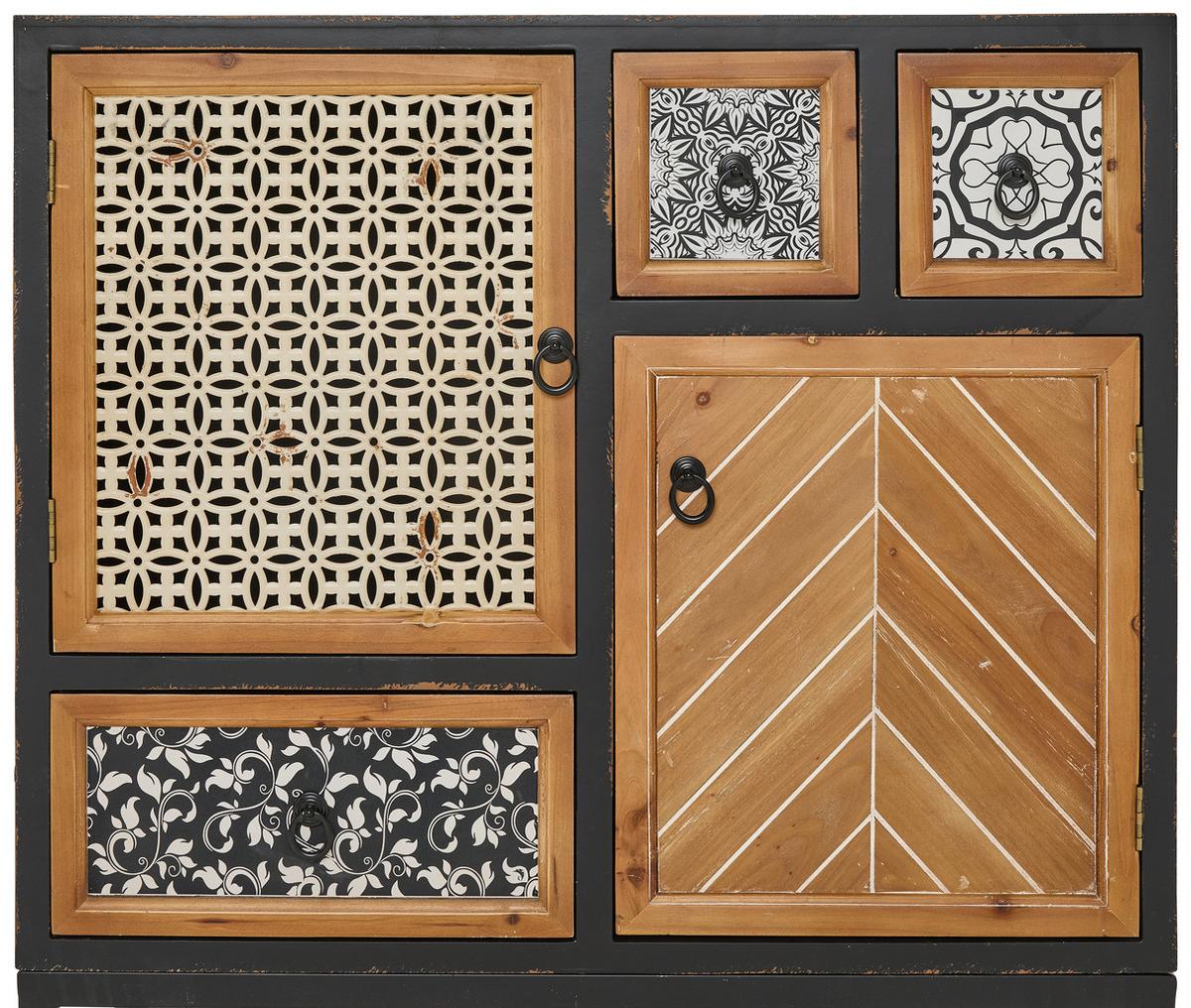 KOMODA HEIKE - kolor naturalny/czarny, Romantik / Landhaus, materiał drewnopochodny/metal (80/84/38cm) - Landscape