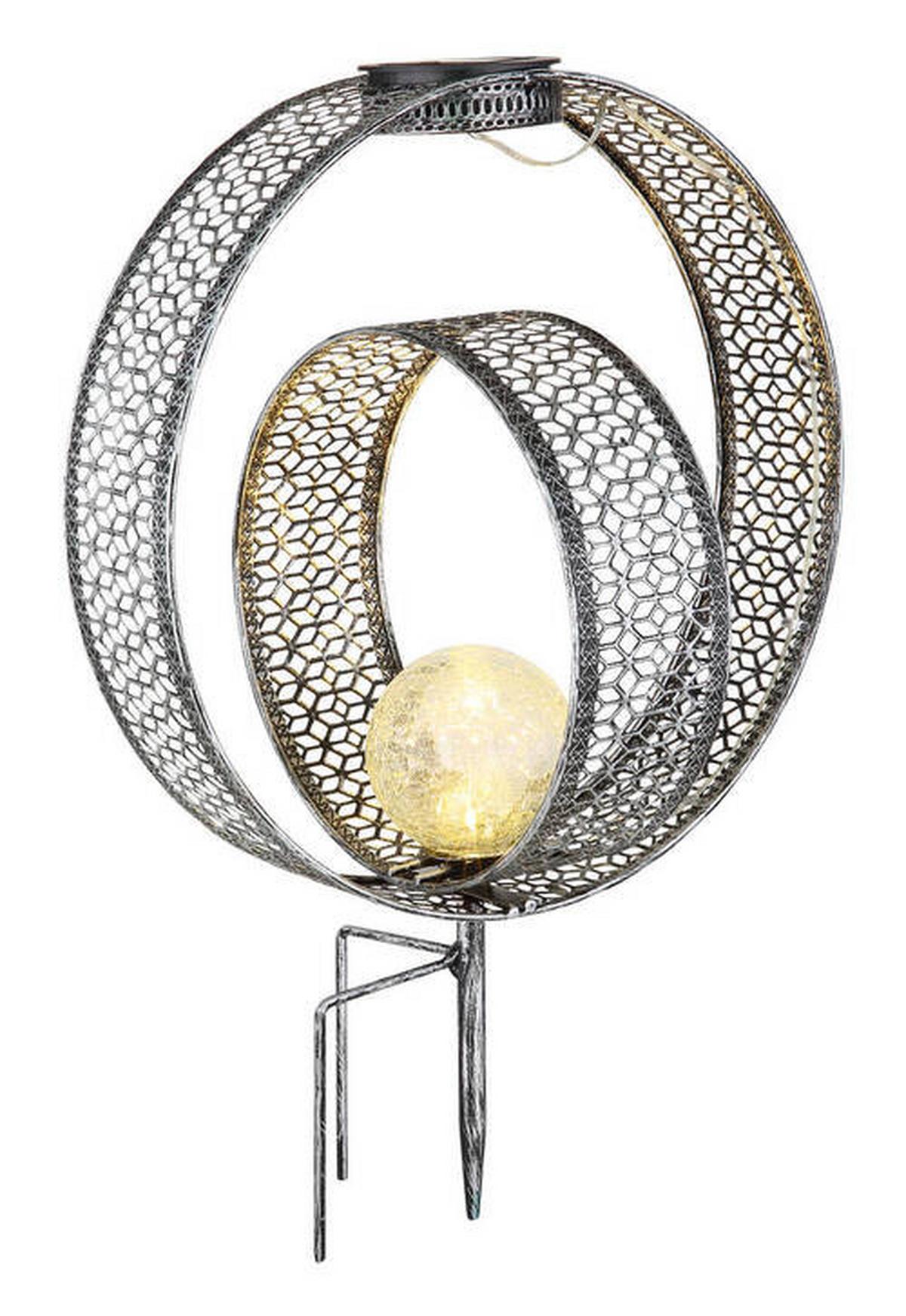 Solarna Svetilka Solar, S Sijalko - srebrne barve/prozorno, Design, kovina/steklo (30/20/42cm) - Globo