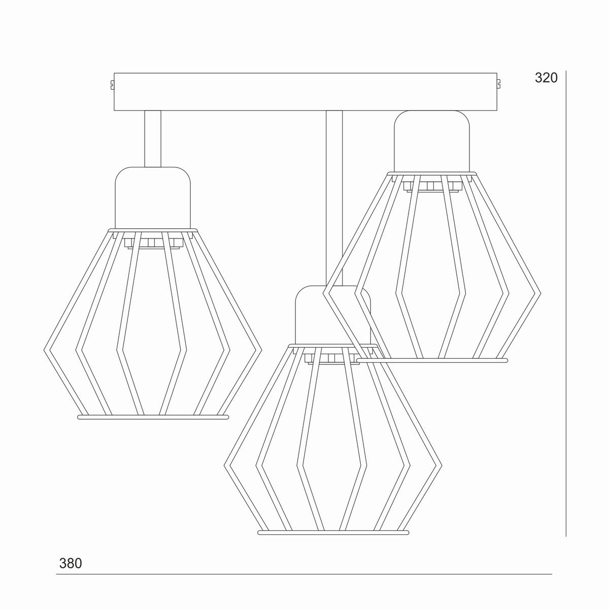 Deckenleuchte Audrey Schwarz max. 15 Watt - Schwarz Hochglanz, Basics, Metall (38/38/32cm)
