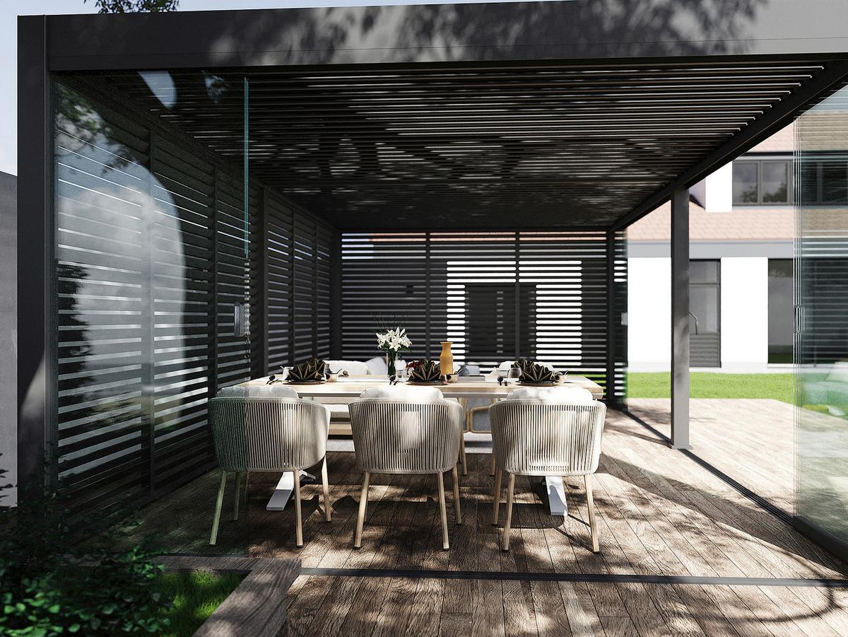 PERGOLA DELUXE PLUS 4X8M ANTHRAZIT - Anthrazit, Basics, Metall (800/255/400cm) - Gardenson