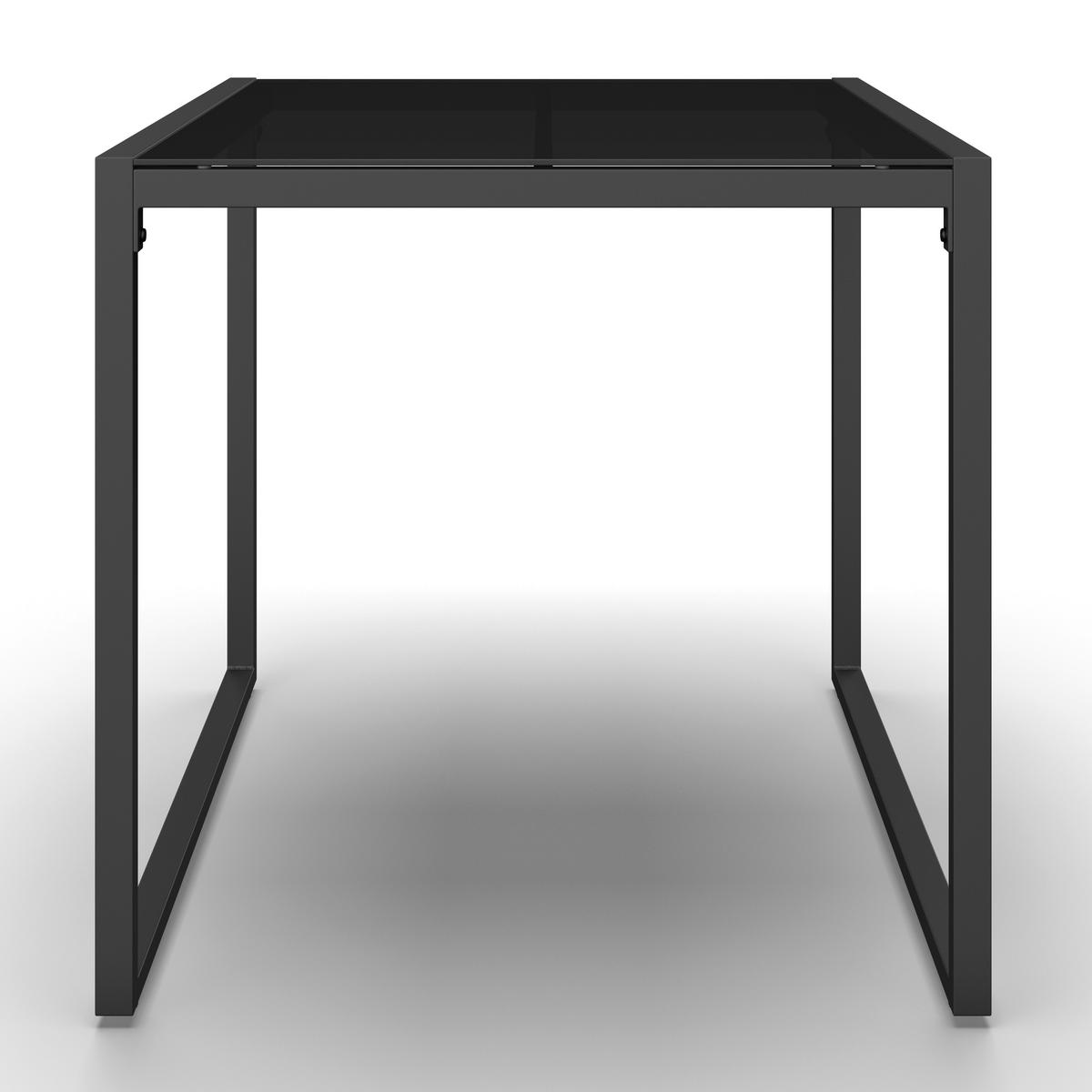 Dining-Loungeset Paulina Hellgr. Metall/Textil +Abdeck. - Hellgrau/Schwarz, Modern, Glas/Kunststoff (181/73/65cm) - Bessagi Garden