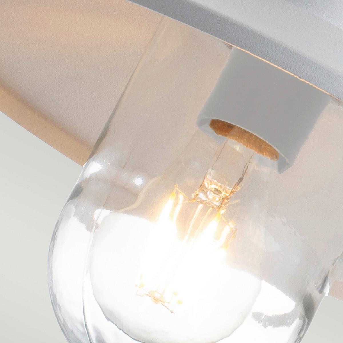 Kültéri Falilámpa Klampenborg-Pir-Wht - fehér, Konventionell, üveg/fém (42/27.5/25.5cm) - Elstead Lighting