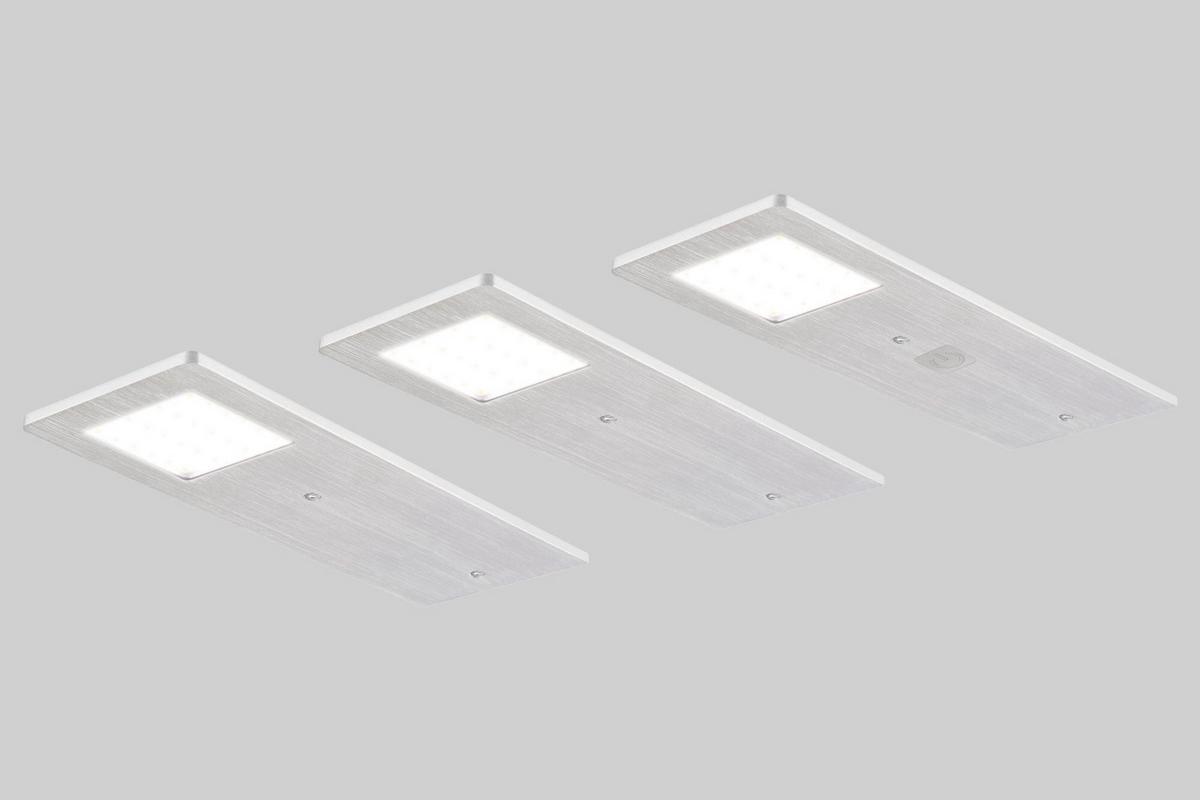 ZESTAW LAMP PODSZAFKOWYCH 6048-3 - kolor aluminiowy, Basics, metal (19/0,4/7cm)