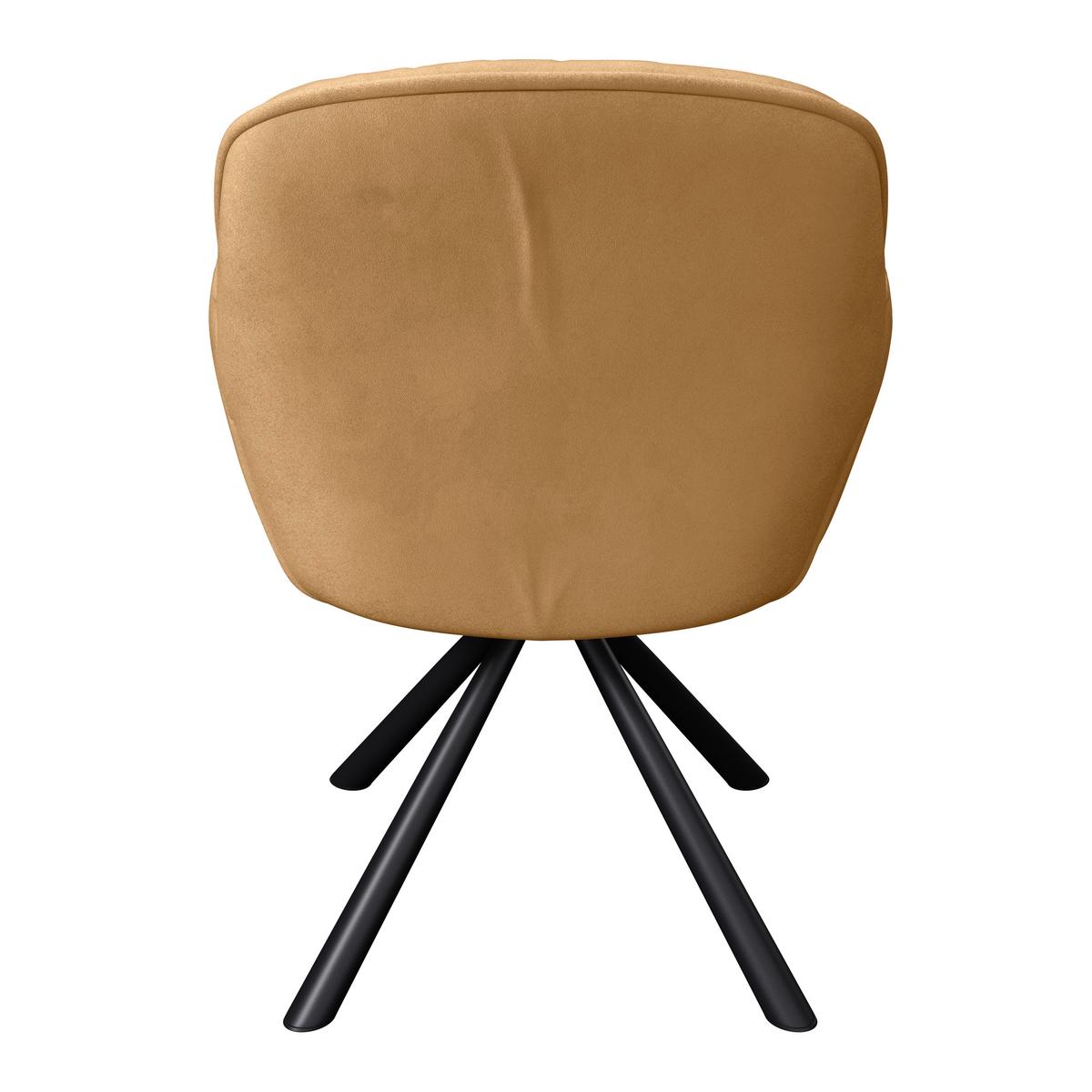 Naslanjač Silvi, Rjava, Žamet, Vrtljiv - črna/rjava, Konvencionalno, kovina/tekstil (62/85/62cm)