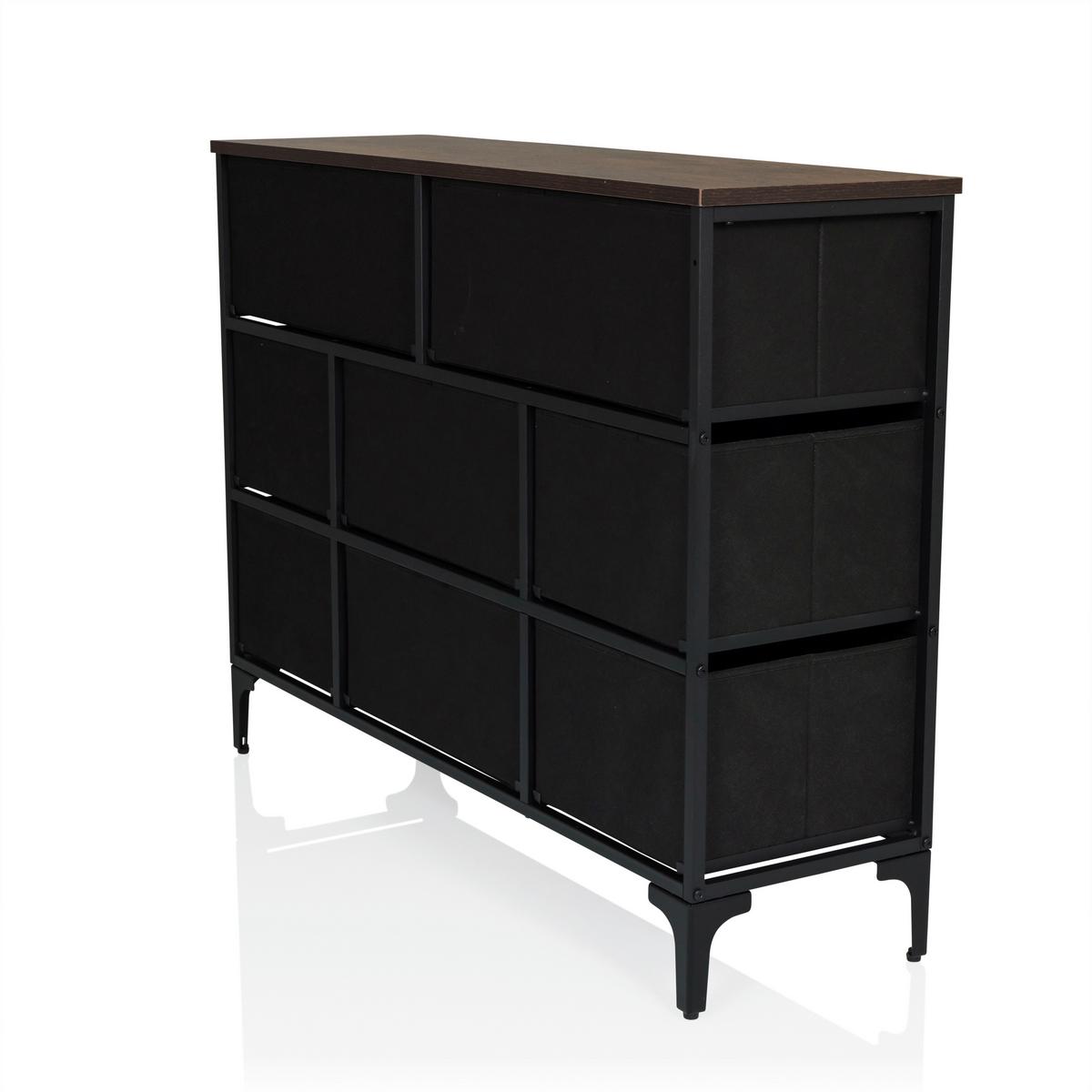 Komoda Ameriko B, Večbarvno - črna/večbarvno, Moderno, kovina/tekstil (102,5/77,5/30cm) - MID.YOU