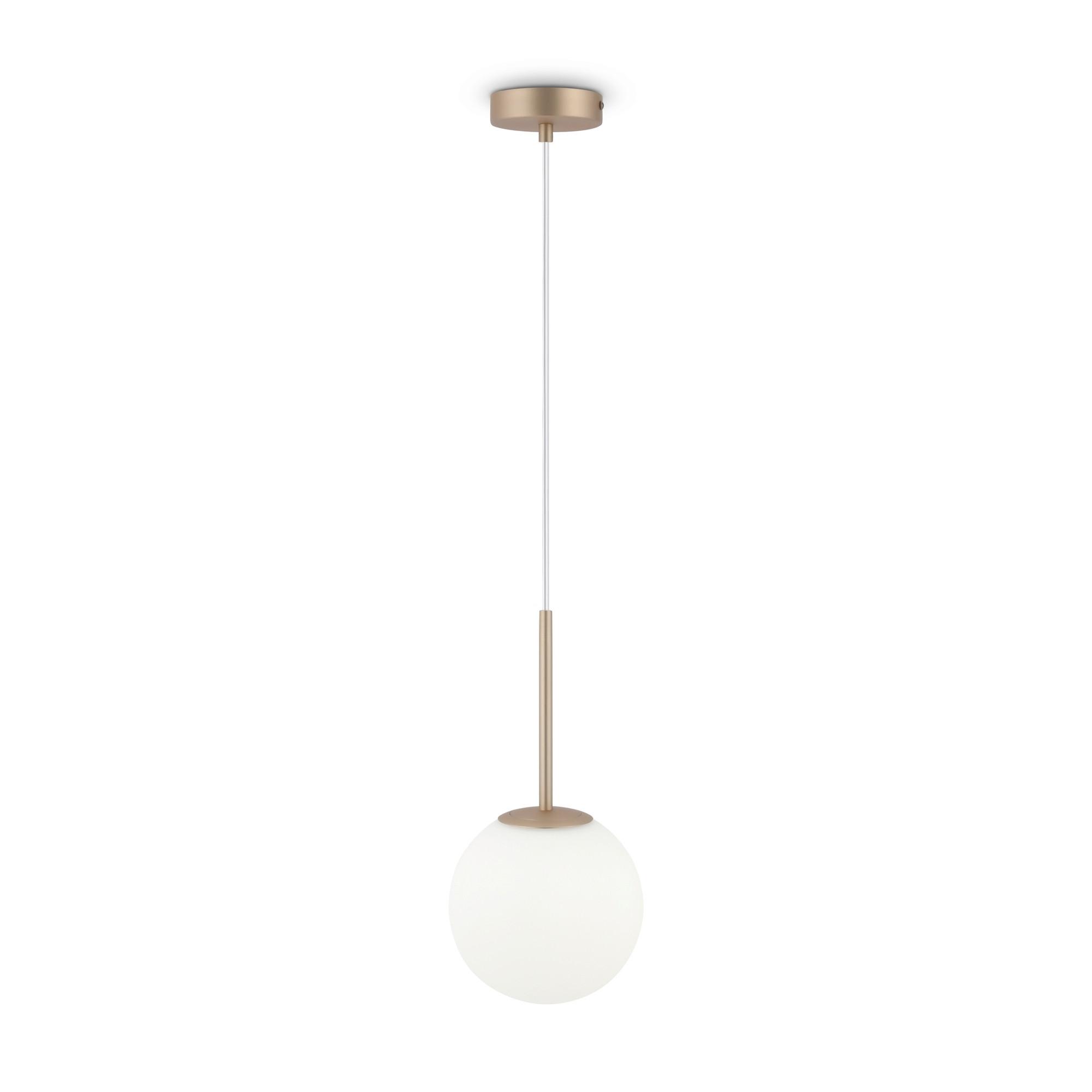 Pendelleuchte Basic Form - Weiss/Goldfarben, Trend, Glas/Metall (18/180cm) - MAYTONI