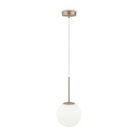Pendelleuchte Basic Form - Weiss/Goldfarben, Trend, Glas/Metall (18/180cm) - MAYTONI