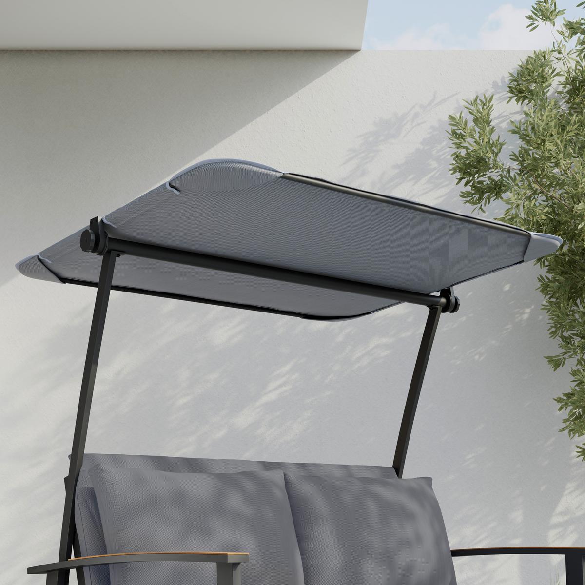 Lounge Zofa Serdal - črna/barva oreha, Moderno, kovina/tekstil (138/147/97cm) - Mömax