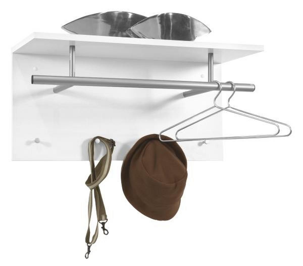 WIESZAK ŚCIENNY SPOT - biały, Modern, materiał drewnopochodny (72/35/30cm) - Carryhome