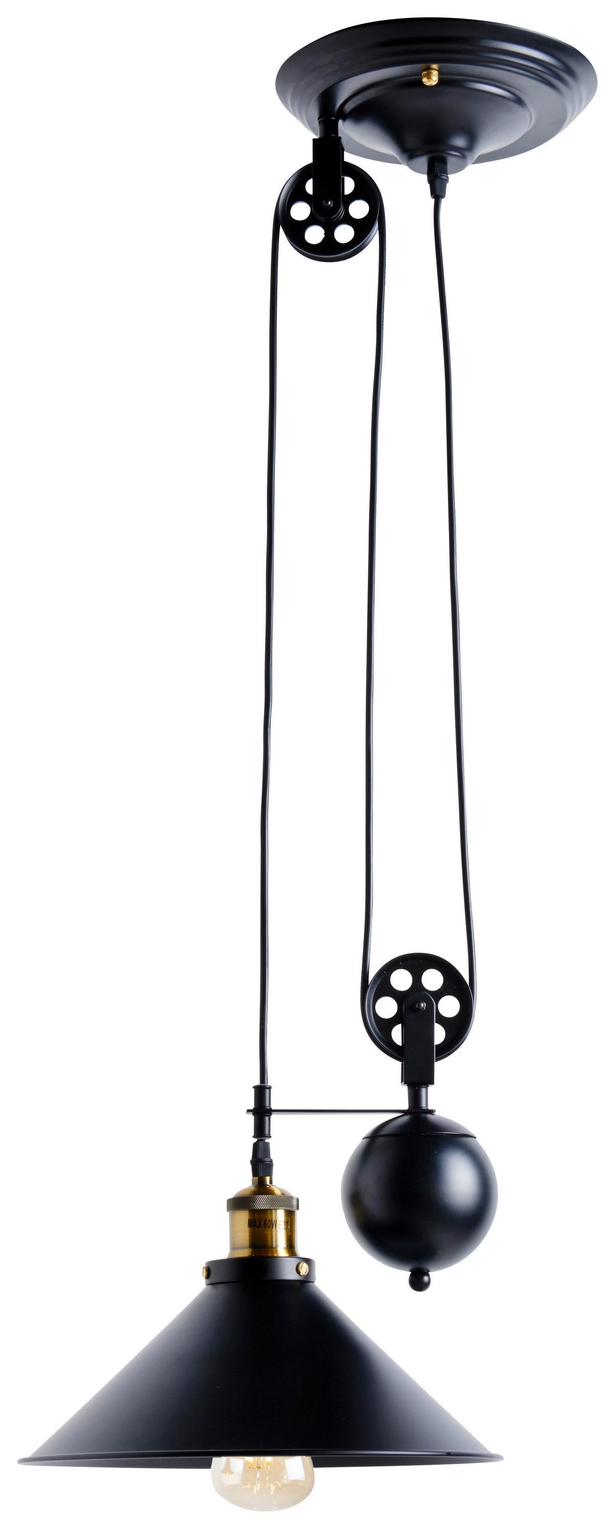 Viseča Svetilka Lenius - črna, Trendi, kovina (30/90-180cm) - Globo