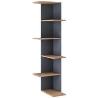 Eckregal BALOS XL Schwarz ca. 37x140x37 cm - Honigeiche/Schwarz, LIFESTYLE, Holzwerkstoff (37/140/37cm) - MID.YOU