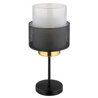Tischleuchte Olga Schwarz/Klar max. 60 Watt - Klar/Schwarz, Design, Glas/Metall (18/40cm) - Globo
