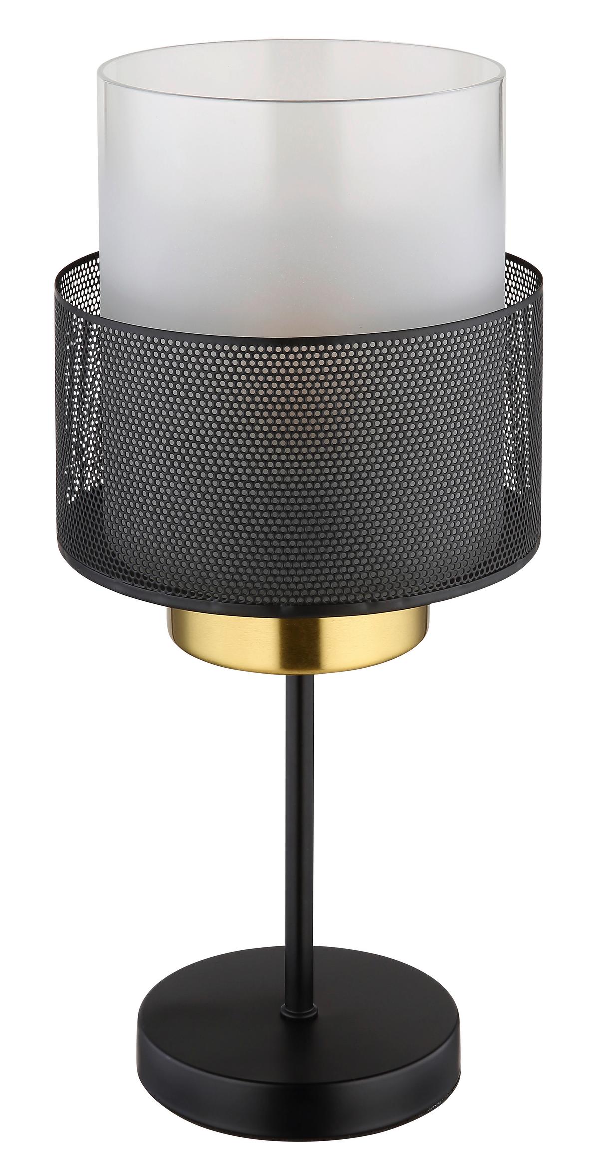 Tischleuchte Olga Schwarz/Klar max. 60 Watt - Klar/Schwarz, Design, Glas/Metall (18/40cm) - Globo